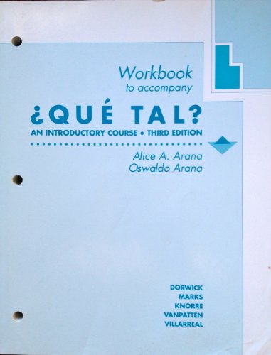 9780075574217: Workbook to Accompany Que Tal?