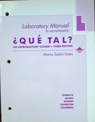 Stock image for Laboratory Manual to Accompany Que Tal? for sale by SecondSale