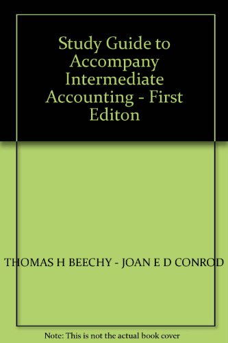 Stock image for Study Guide to Accompany Intermediate Accounting - First Editon for sale by Starx Products