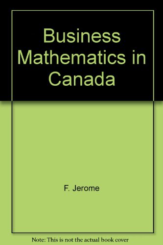 Beispielbild fr Business Mathematics in Canada zum Verkauf von Better World Books