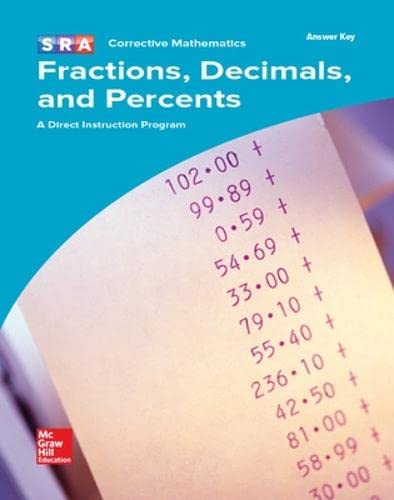 Stock image for Corrective Mathematics Fractions, Decimals, and Percents, Additional Answer Key (MATH MODULES-FRAC, DEC, PERCT) for sale by Books of the Smoky Mountains