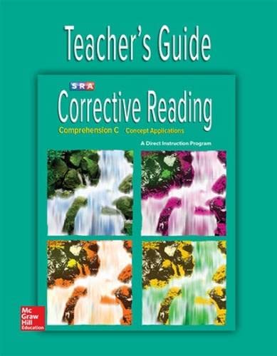 Stock image for Corrective Reading Comprehension Level C, Teacher Guide (CORRECTIVE READING DECODING SERIES) for sale by Allied Book Company Inc.