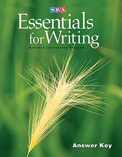 Stock image for SRA Essentials for Writing Answer Key (EXPRESSIVE WRITING) for sale by Allied Book Company Inc.