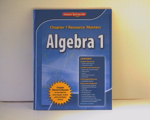 Stock image for Algebra 1: Chapter 7 Resource Masters, ISBN 0076602818 9780076602810 2011 for sale by ThriftBooks-Dallas