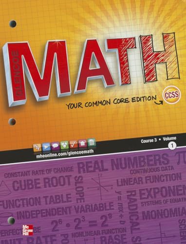 Stock image for Glencoe Math, Course 3, Student Edition, Volume 1 for sale by ThriftBooks-Dallas
