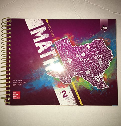 Imagen de archivo de Texas Math TEKS Course 2 Volume 2(Teacher Walkaround Edition) a la venta por GoldenWavesOfBooks