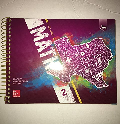 Stock image for Texas Math TEKS Course 2 Volume 2(Teacher Walkaround Edition) for sale by GoldenWavesOfBooks