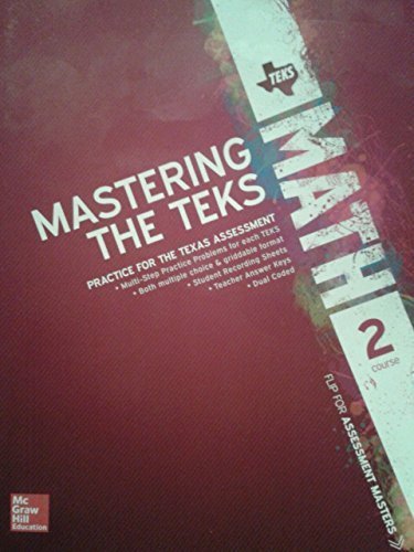 Imagen de archivo de Texas Math TEKS Course 2 Mastering The TEKS and As a la venta por HPB-Red
