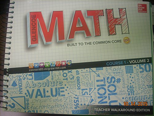 Stock image for Glencoe Math: Course 1, Vol. 2, Teacher Walkaround Edition for sale by SecondSale