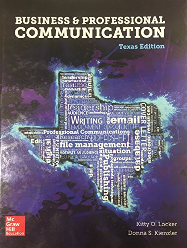 Imagen de archivo de Business & Professional Communication - Texas Edition a la venta por HPB-Red