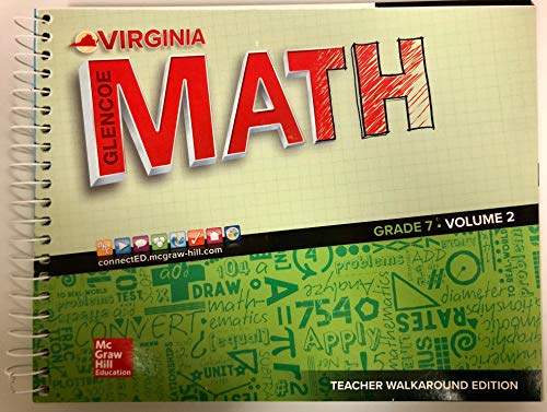 Stock image for Glencoe Math, Grade 7, vol. 2: Teacher Walkaround edition., Virginia ed. for sale by Booksavers of MD