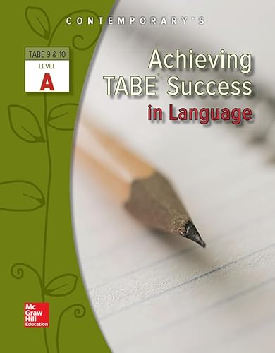 Imagen de archivo de Achieving TABE Success In Language, Level A Workbook (Achieving TABE Success for TABE 9 & 10) a la venta por BooksRun