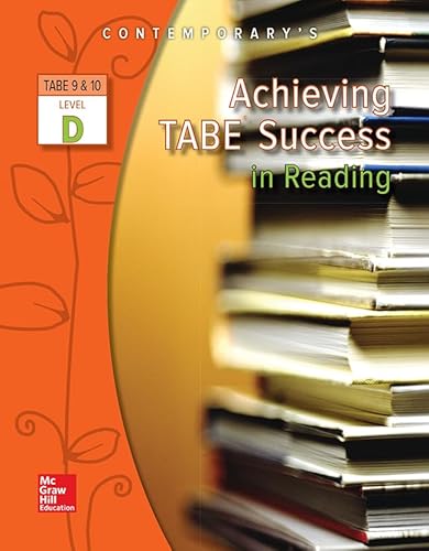 Imagen de archivo de Achieving TABE Success In Reading, Level D Workbook (Achieving TABE Success for TABE 9 & 10) a la venta por BooksRun