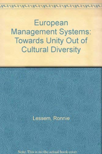 Beispielbild fr European Management Systems: Towards Unity Out of Cultural Diversity zum Verkauf von AwesomeBooks