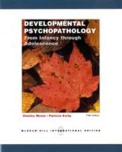 Stock image for Developmental Psychopathology: From Infancy Through Adolescence for sale by Books Unplugged