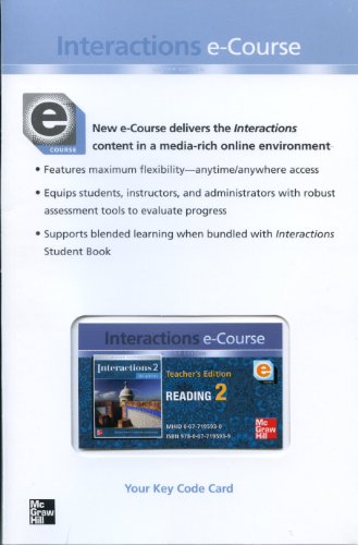 Stock image for Interactions Level 2 Reading Teacher's E-Course Stand Alone for sale by BookHolders