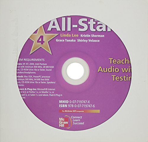 All Star Level 4 Teacher Audio with Testing MP3 Format (9780077197476) by Lee, Linda; Sherman, Kristin D.; Tanaka, Grace; Velasco, Shirley