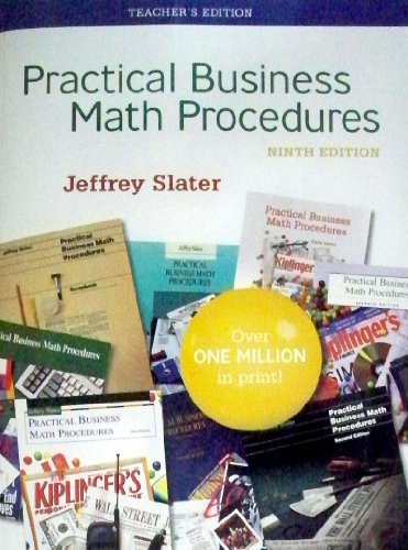 Beispielbild fr Practical Business Math Procedures, 9th Edition, Teacher's Edition zum Verkauf von Orphans Treasure Box