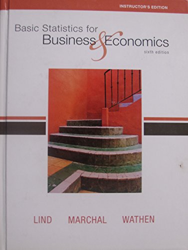 Imagen de archivo de Basic Statistics for Business & Economics 6th Edition (Instructor's Edition) a la venta por HPB-Red