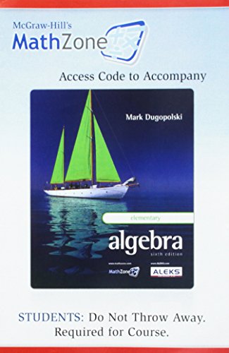 MathZone Student Access Card for Elementary Algebra (9780077237271) by Mark Dugopulski