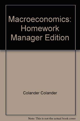 Stock image for Macroeconomics: Homework Manager Edition for sale by Allied Book Company Inc.