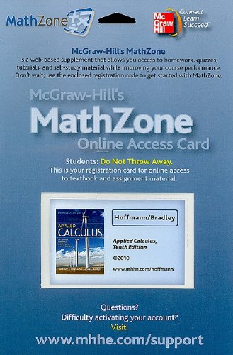 Imagen de archivo de Applied Calculus for Business, Economics, Social and Life Sciences Mathzone Access Card (McGraw-Hill's MathZone) a la venta por dsmbooks