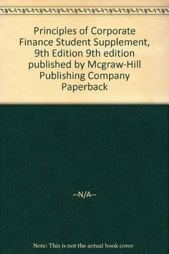 Beispielbild fr Principles of Corporate Finance Student Supplement, 9th Edition zum Verkauf von HPB-Red