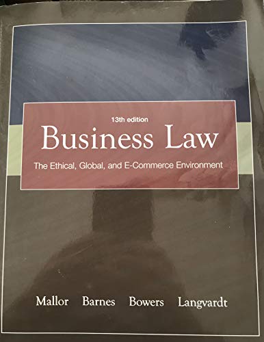 9780077265533: Business Law The Ethical, Global, and E-Commerce Environment 13th edition (Business Law)