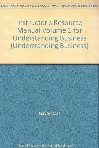 9780077268398: Instructor's Resource Manual Volume 1 for Understanding Business (Understanding Business)