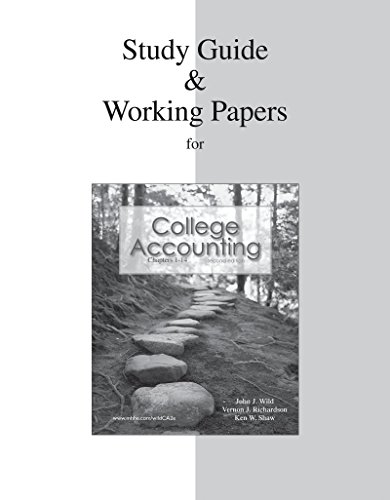 Stock image for Study Guide & Working Papers Ch 1-14 to accompany College Accounting for sale by SecondSale
