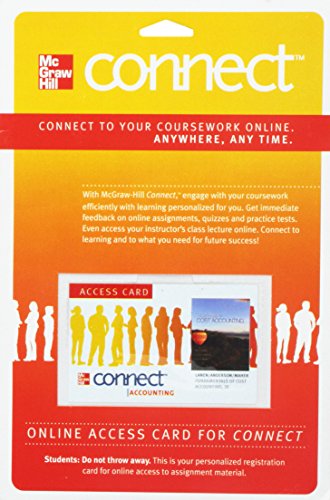 9780077269197: Connect Access Card for Fundamentals of Cost Accounting (McGraw Hill Connect (Access Codes))