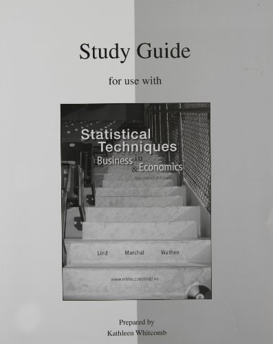 9780077270131: Study Guide to Accompany Statistical Techniques in Business & Economics 14e