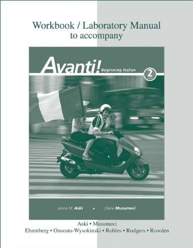 Stock image for Workbook / Laboratory Manual to Accompany Avanti! Beginning Italian, 2nd Edition for sale by KuleliBooks