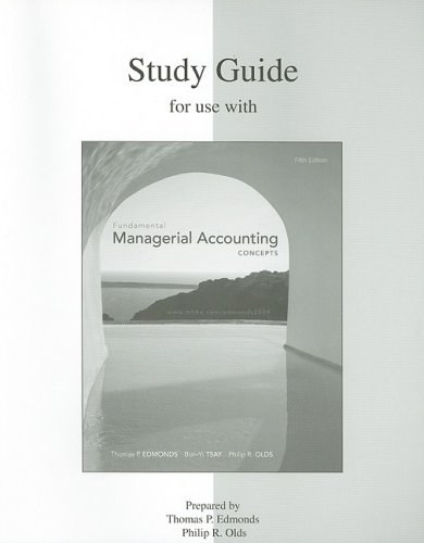 Stock image for Study Guide to accompany Fundamental Managerial Accounting Concepts for sale by HPB-Red