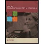 Stock image for ACC 560 Managerial Accounting Supplement for sale by HPB-Red