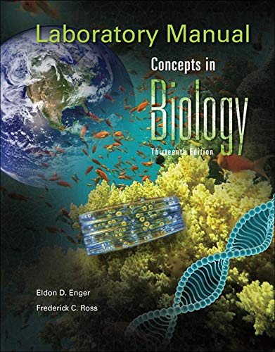 Laboratory Manual Concepts in Biology (9780077295257) by Enger, Eldon; Ross, Frederick