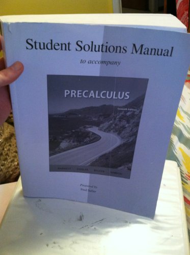 Beispielbild fr Student Solutions Manual Precalculus zum Verkauf von Front Cover Books