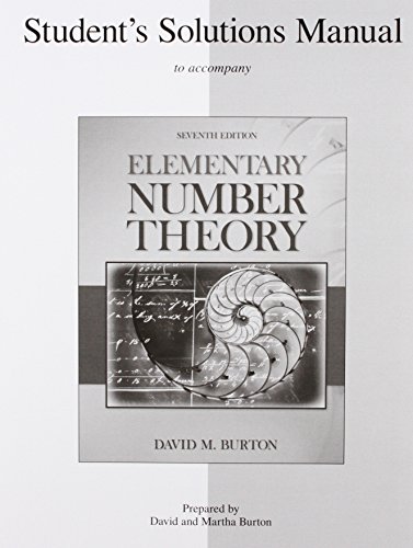 Imagen de archivo de Student*s Solutions Manual Elementary Number Theory a la venta por dsmbooks