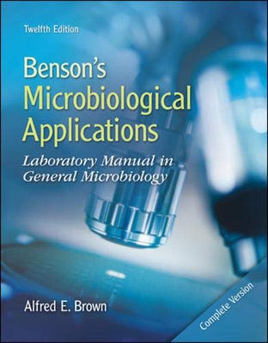 9780077302139: Benson's Microbiological Applications Complete Version