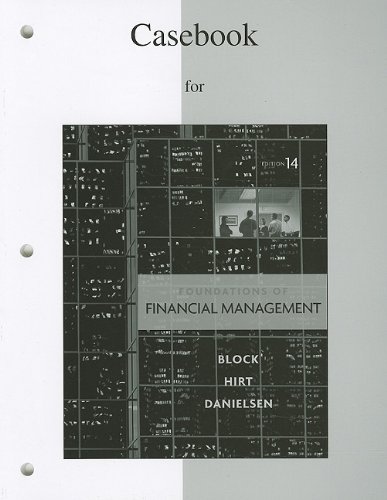 Imagen de archivo de Casebook to accompany Foundations of Financial Management a la venta por PAPER CAVALIER US