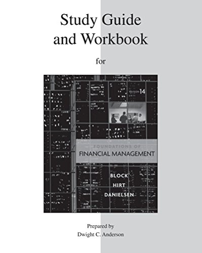 Imagen de archivo de Study Guide and Workbook to accompany Foundations of Financial Management a la venta por BooksRun