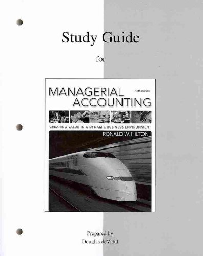 Stock image for Study Guide for Managerial Accounting for sale by Iridium_Books