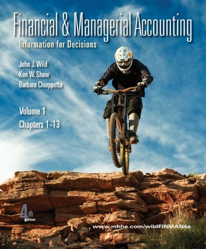 Imagen de archivo de Financial and Managerial Accounting Vol. 1 (Ch. 1-13) softcover with Working Papers a la venta por HPB-Red