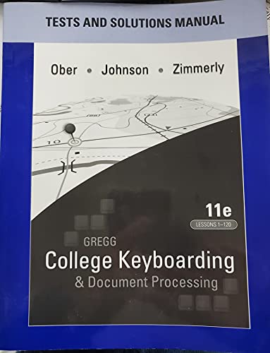 Stock image for Gregg College Keyboarding & Document Processing Tests and Solutions Manual for sale by ThriftBooks-Dallas