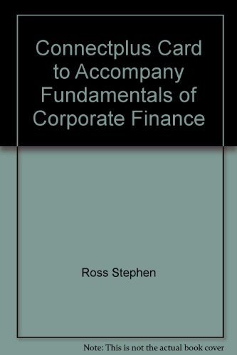 ConnectPlus card to accompany Fundamentals of Corporate Finance (9780077326883) by Ross, Stephen; Westerfield, Randolph; Jordan, Bradford