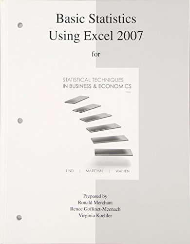 Imagen de archivo de Basic Statistics Using Excel to accompany Statistical Techniques in Business and Economics a la venta por Bulrushed Books