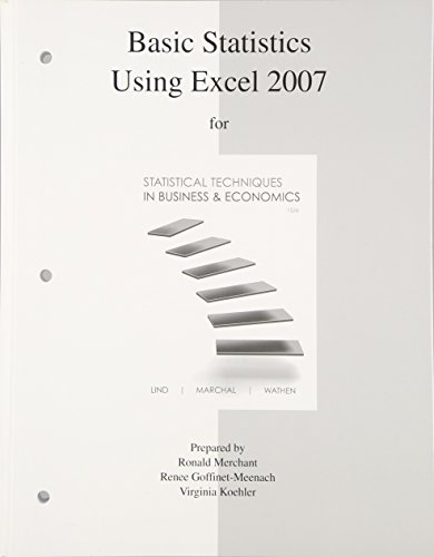 Stock image for Basic Statistics Using Excel to accompany Statistical Techniques in Business and Economics for sale by Bulrushed Books