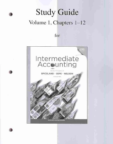 Beispielbild fr Study Guide Volume 1 to accompany Intermediate Accounting zum Verkauf von HPB-Red