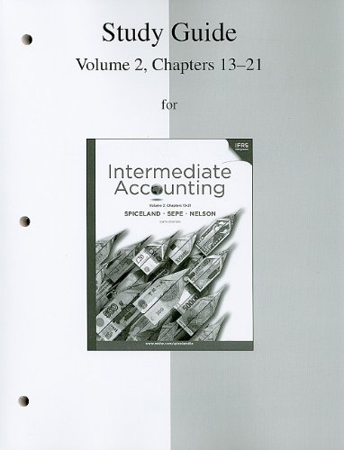 Imagen de archivo de Study Guide, Volume 2 to accompany Intermediate Accounting a la venta por Your Online Bookstore