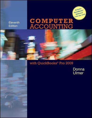 Imagen de archivo de Computer Accounting with QuickBooks Pro 2009 with Student Data Files & QuickBooks Trial Software a la venta por Wonder Book